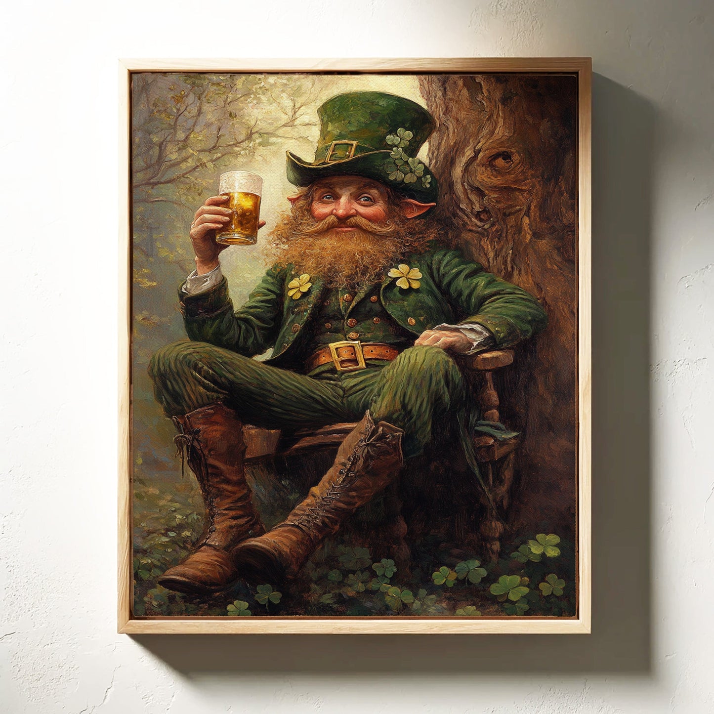 Lucky Leprechaun: Irish Folklore Canvas Wall Art