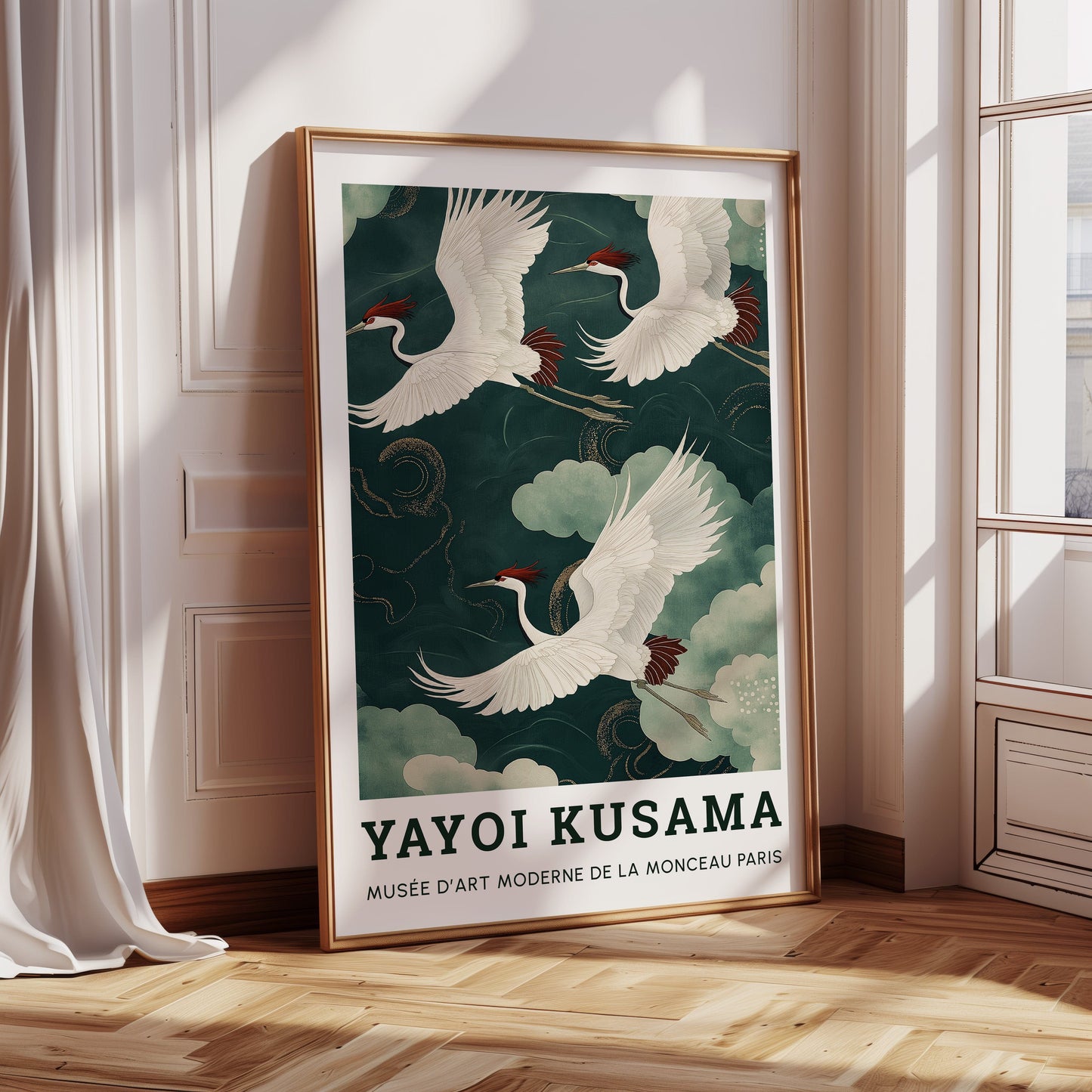 Celestial Flight – Cranes in a Dreamlike Sky