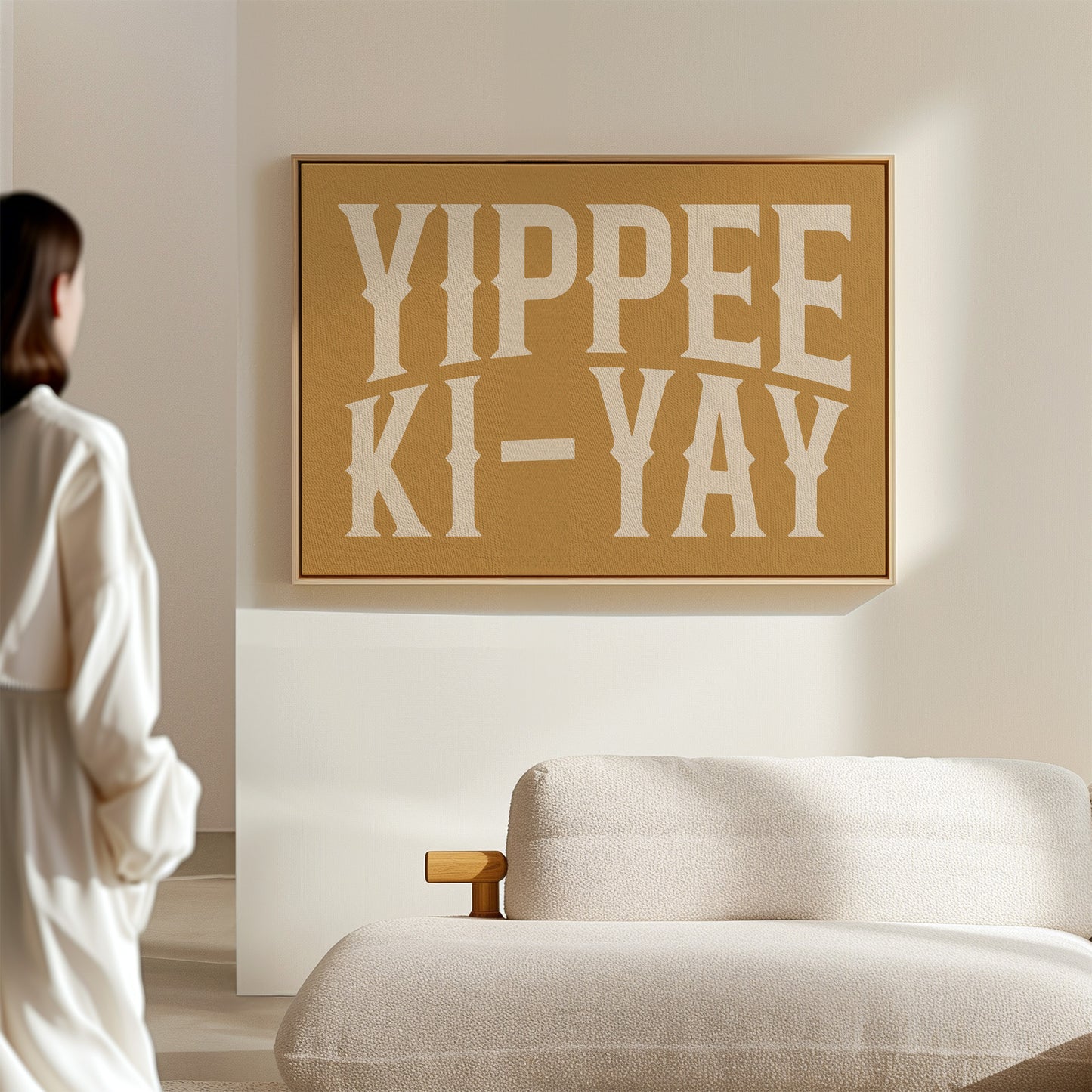 Yippee Ki-Yay Rustic Gold Western Print