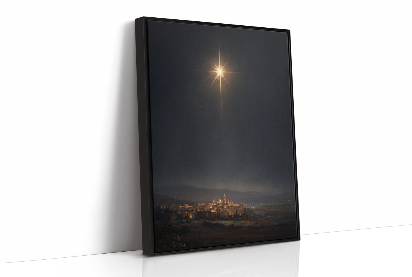 Celestial Beacon Over Ancient City