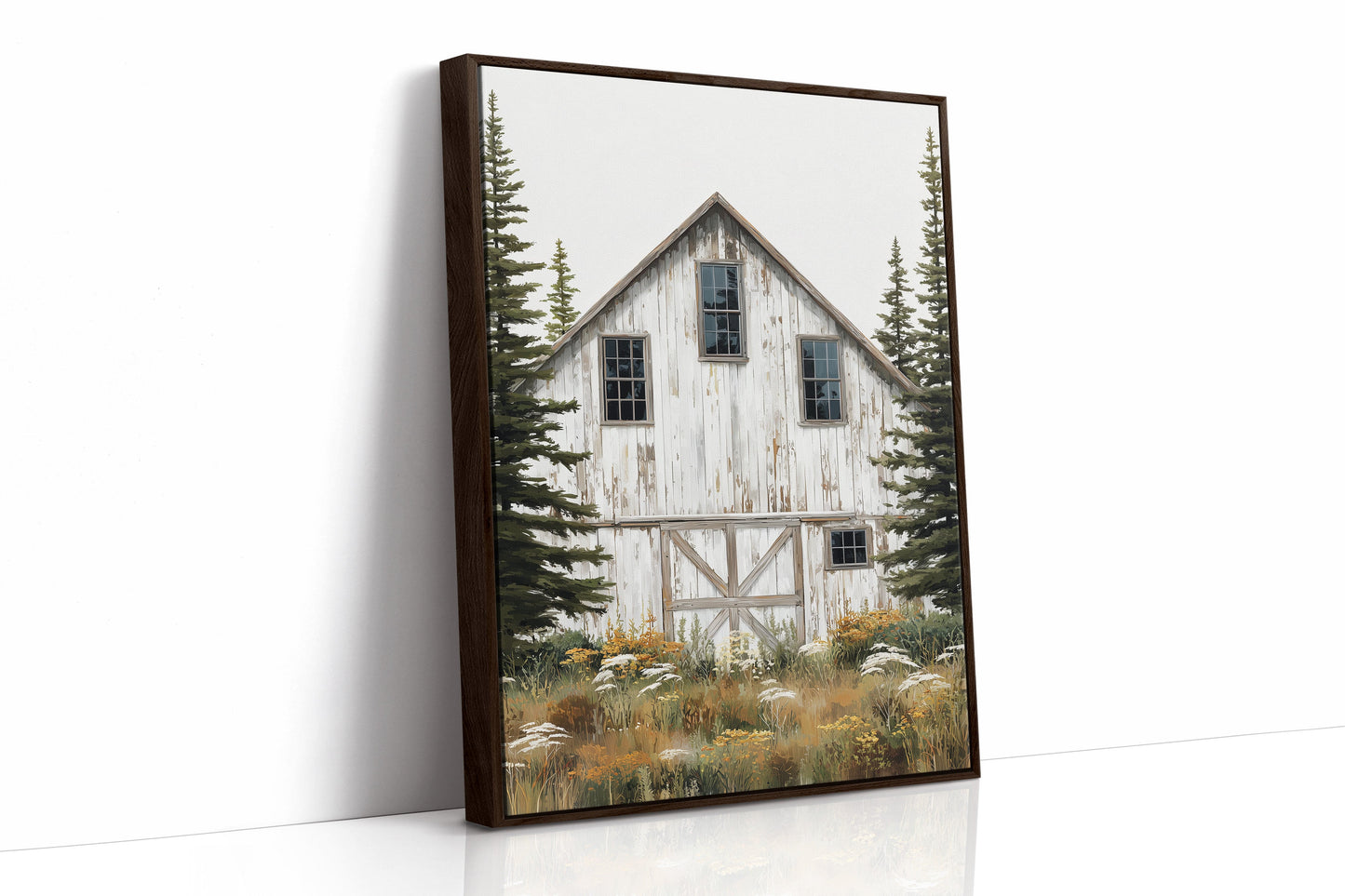 Pine Sentinels Guard Weathered Barn