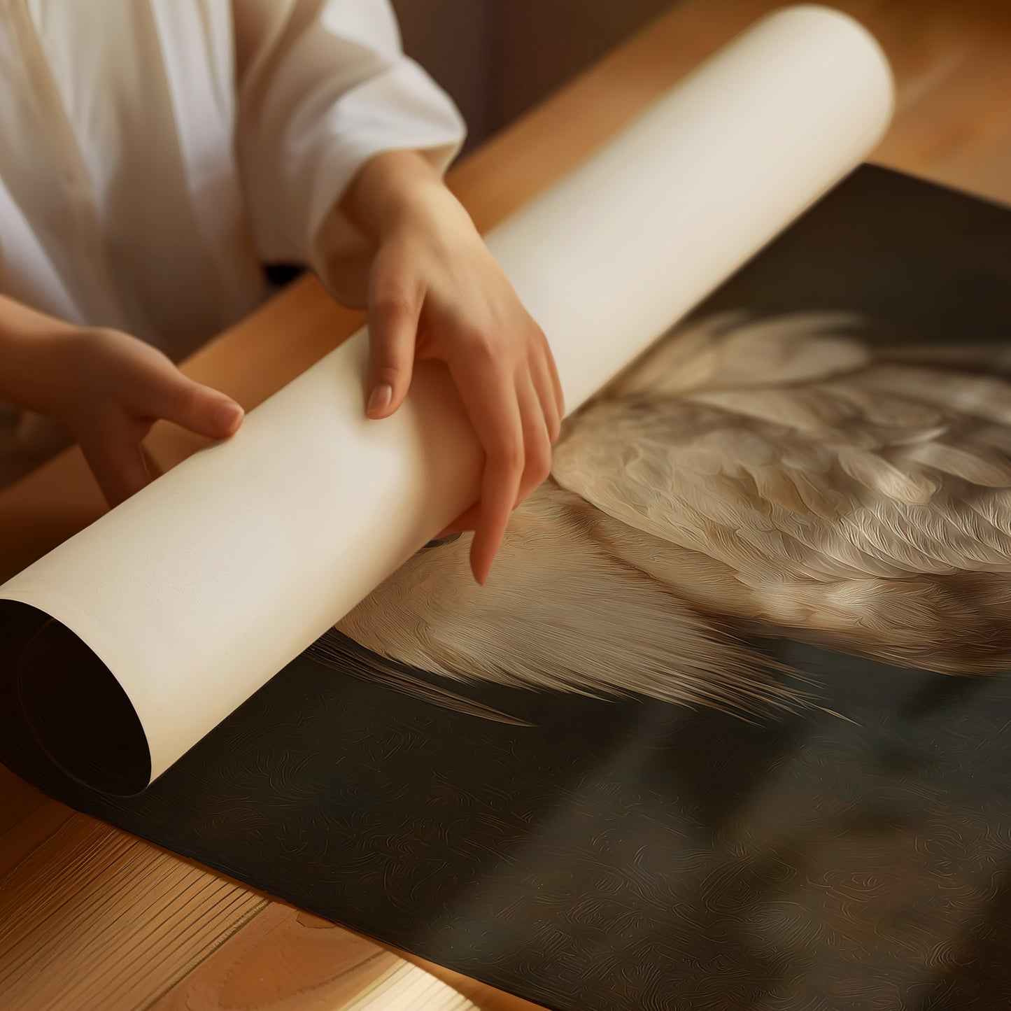 Ivory Feathers In Contemplative Stillness
