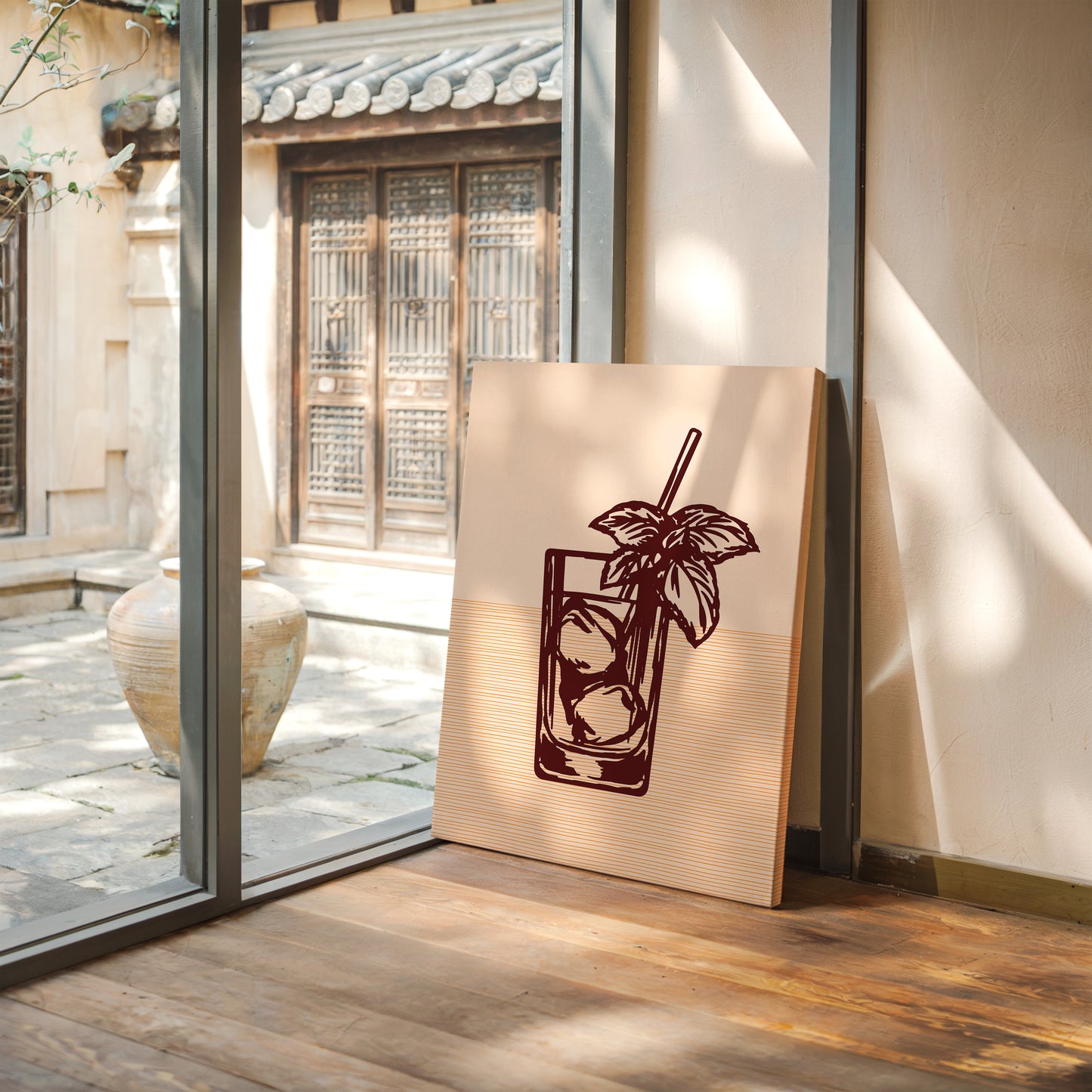 Mint Leaves Sway Above Ice