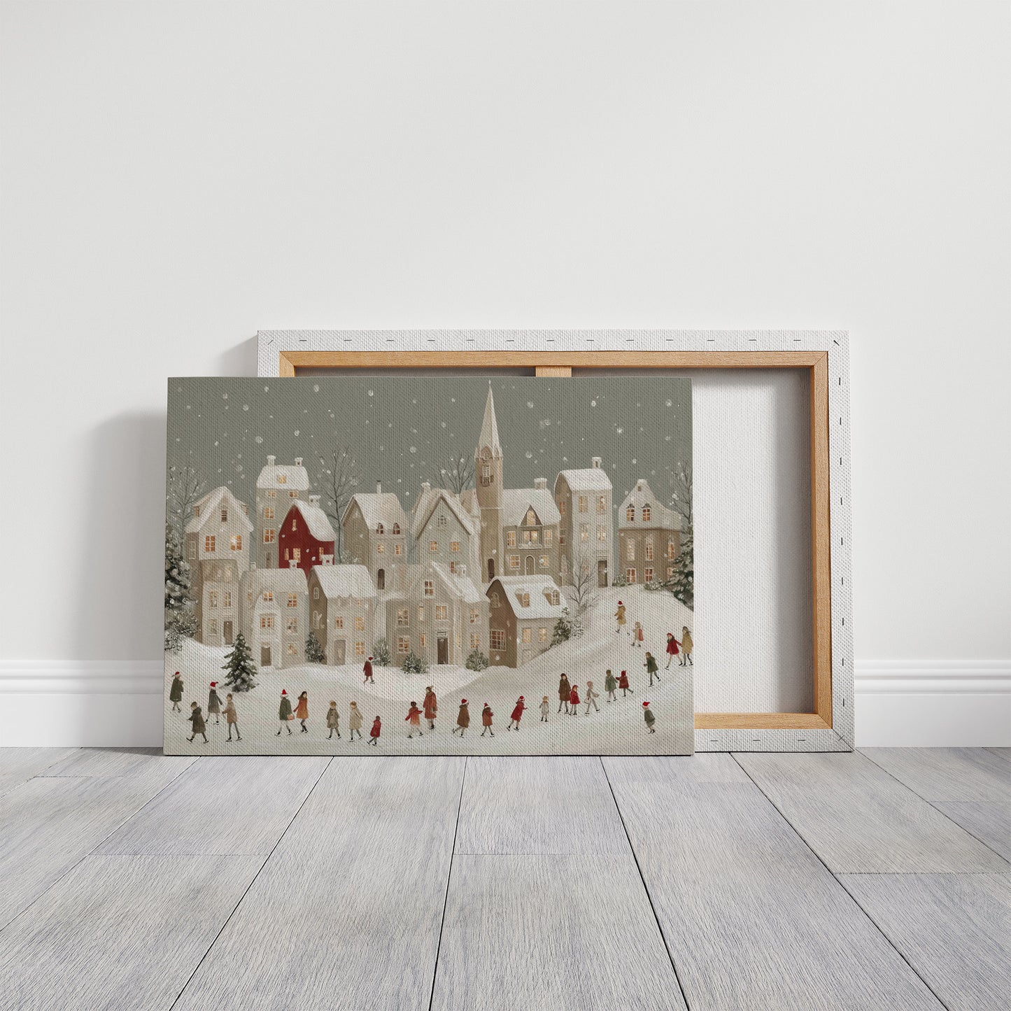 Snow Falls On Village Procession