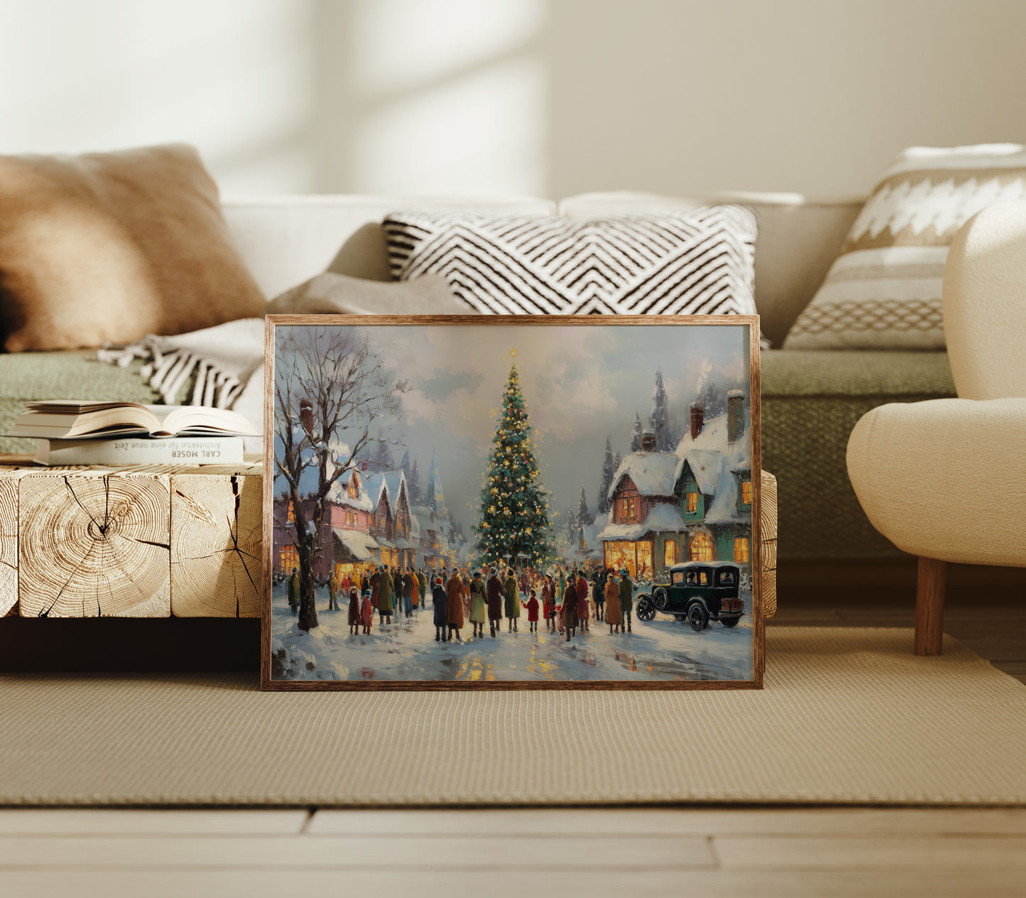 Townsfolk Gather Under December Stars