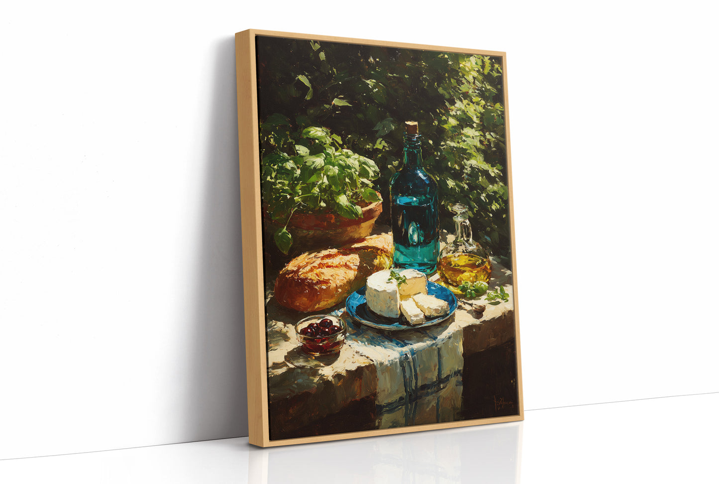 Cheese and Basil in Shade