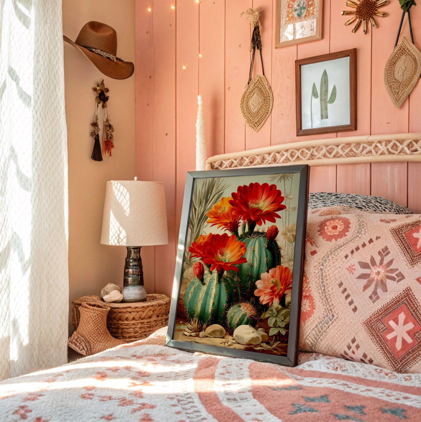 Desert Blooms in Scarlet Light