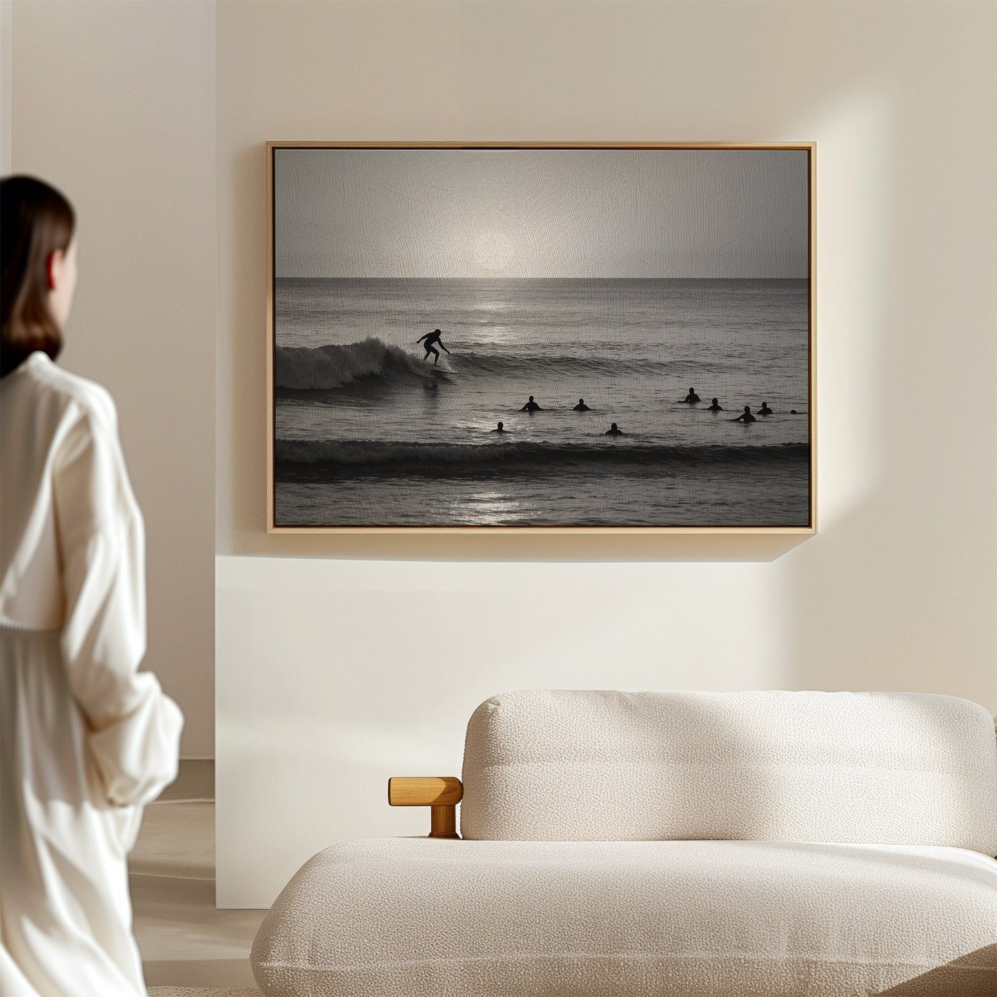 Sunset Lineup in Black and White