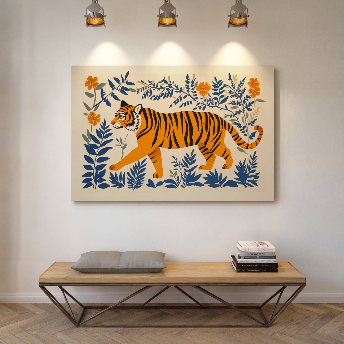 Majestic Tiger Print – Bold Jungle Art, Modern Folk Style Wall Decor