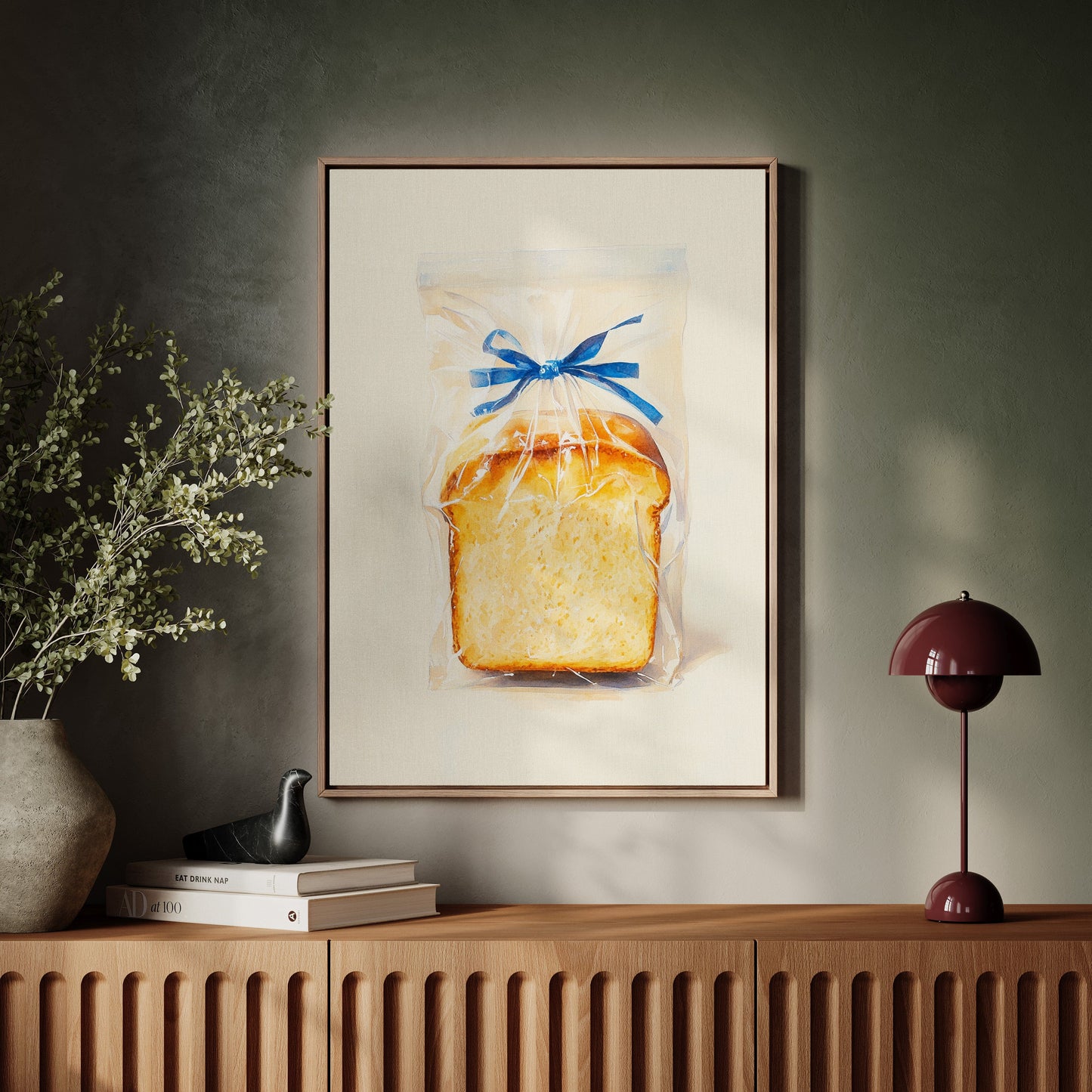 Fresh Bread Wrapped In Blue