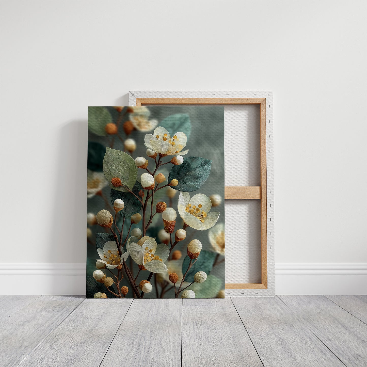 Cream Blossoms and Amber Buds