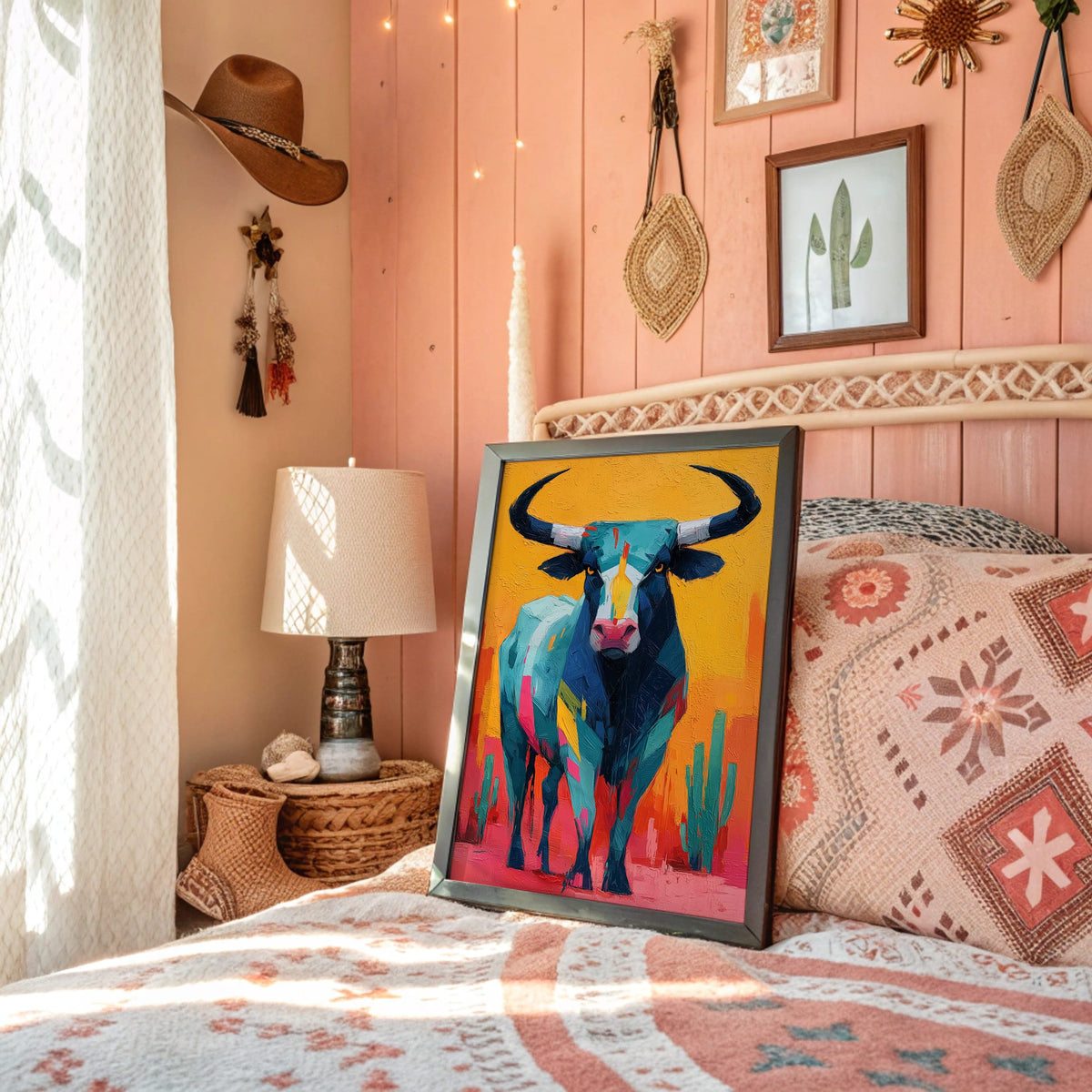Turquoise Bull Meets Desert Dawn