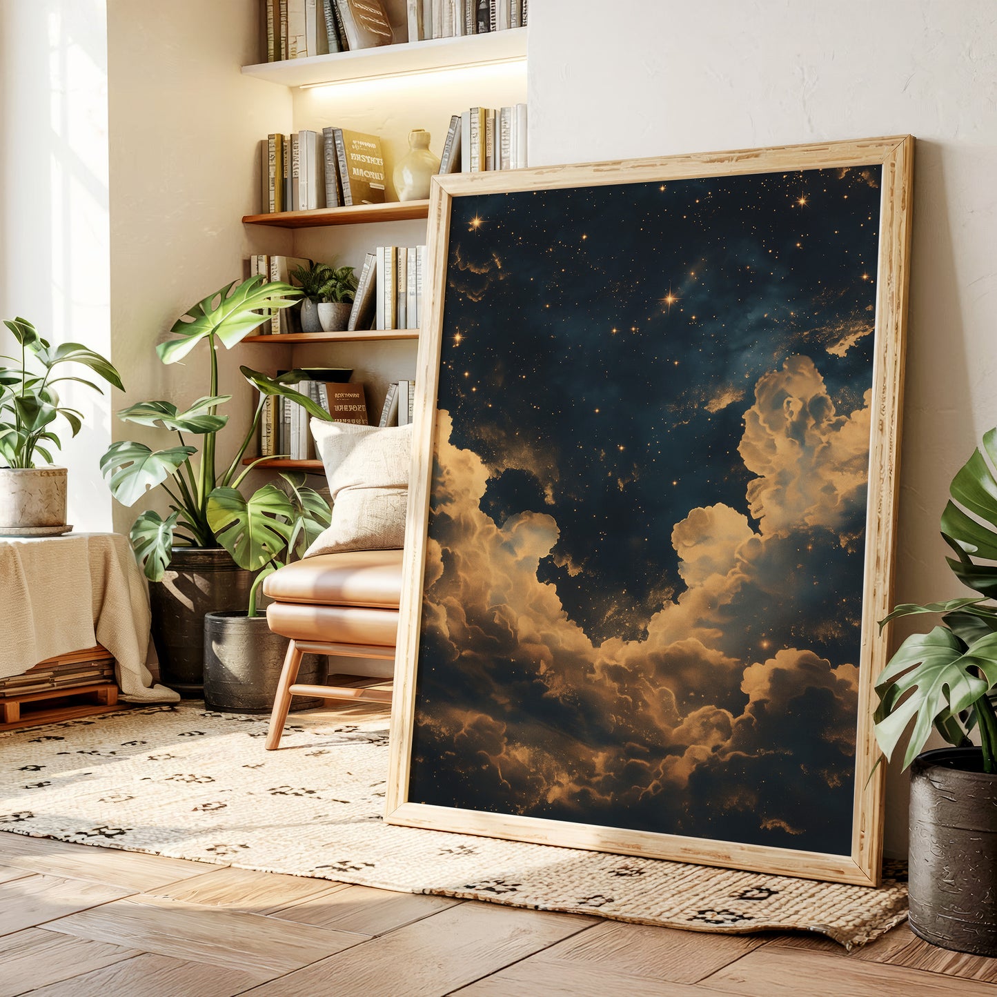 Golden Clouds Beneath a Midnight Sky