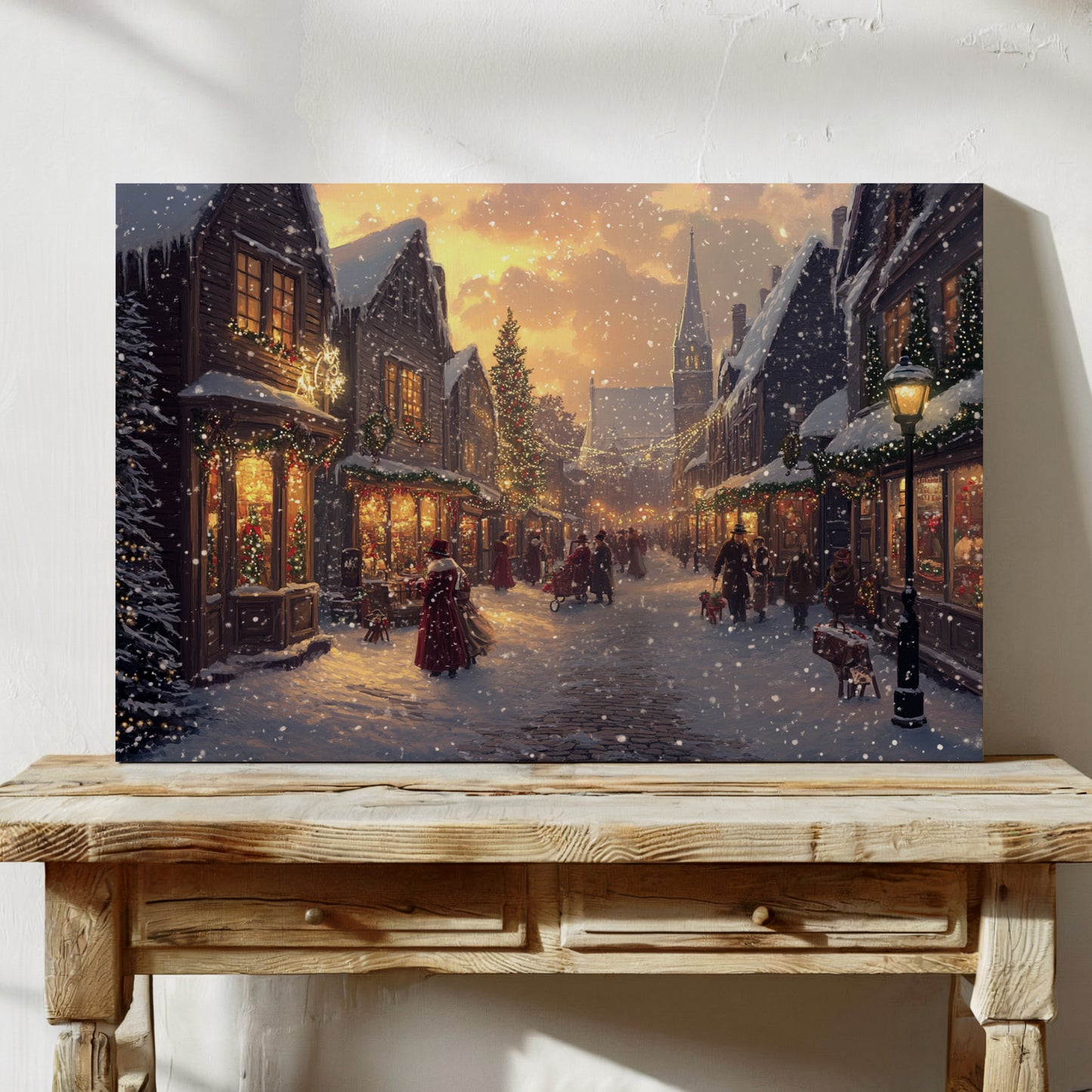 Winter Lights Dance Through Village Streets