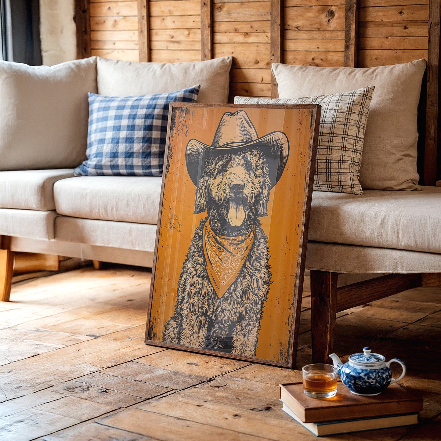 Ranch Hand Wags Through Copper Sunset