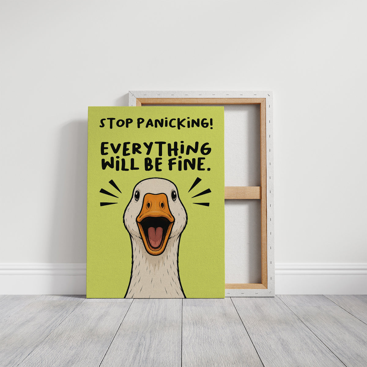 Stop Panicking! Goose Close-Up Comic Print