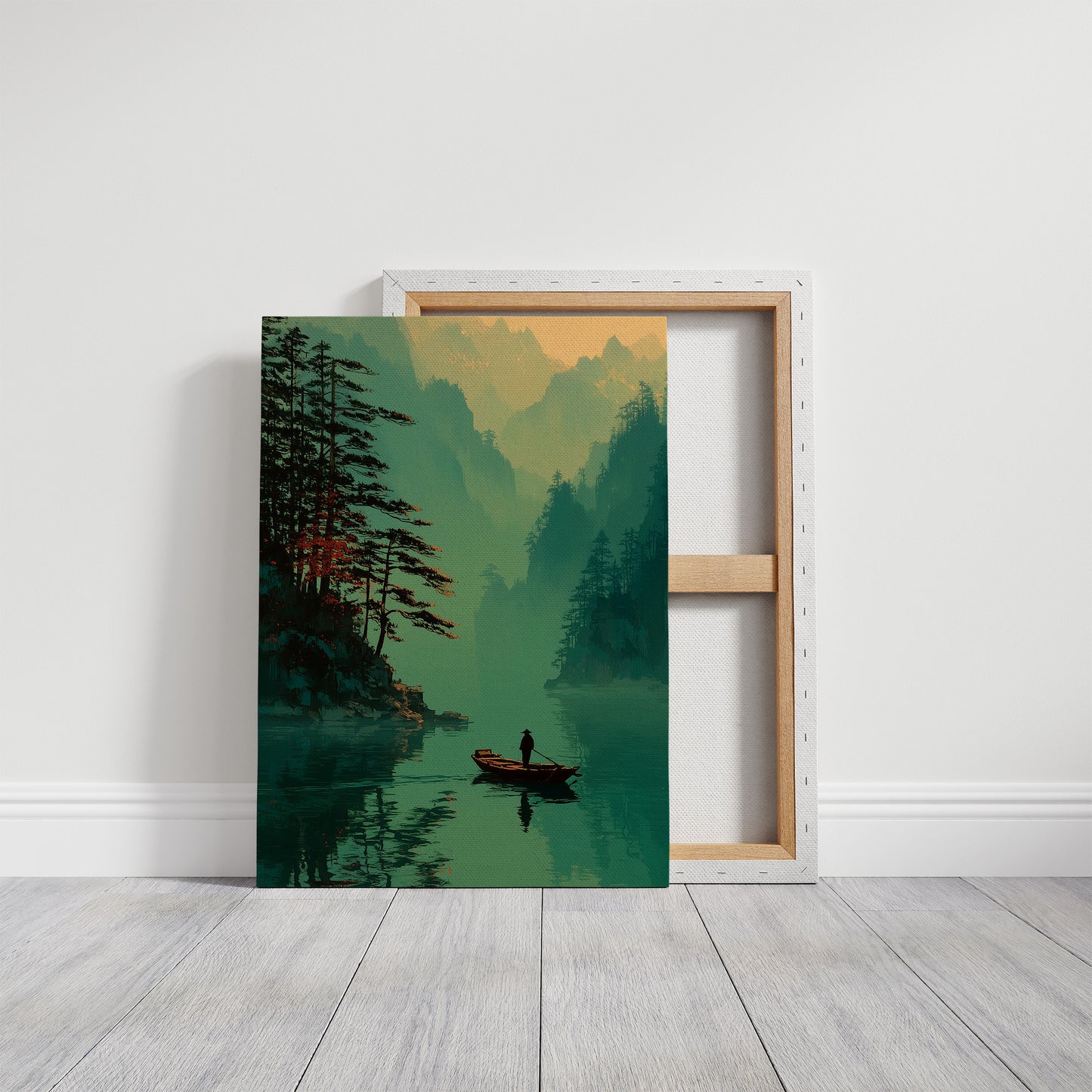 Lone Boatman Seeks Emerald Waters