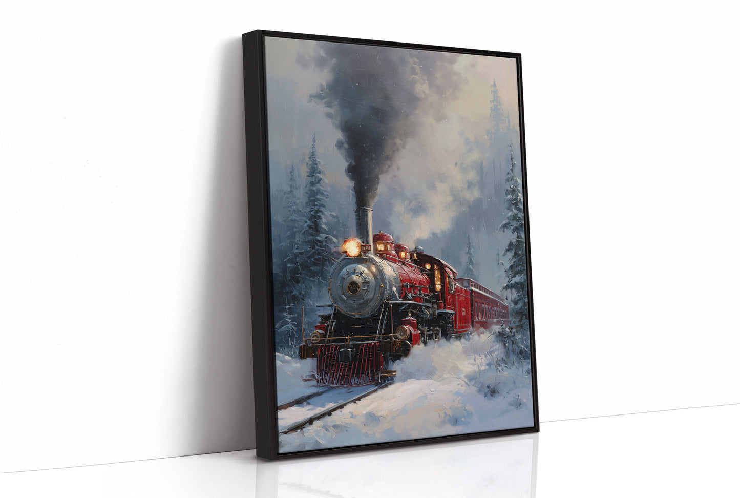 Steam Engine's Winter Night Journey
