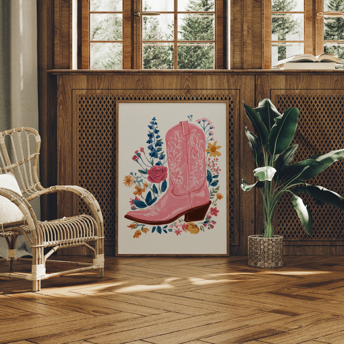 Wildflowers Dance Around Pink Boots