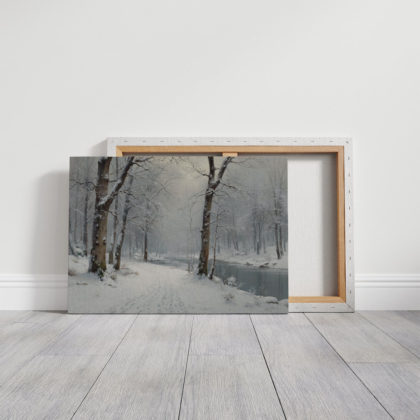 Silent Snow Traces River's Path