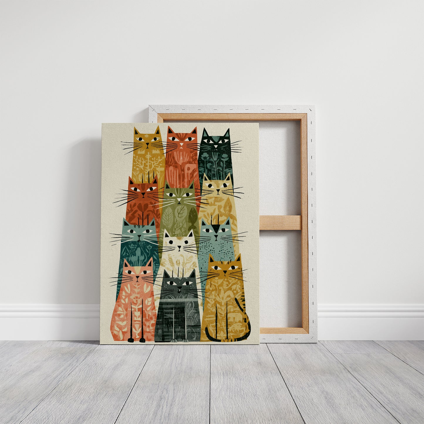Cat Stack: A Mid-Century Feline Chorus