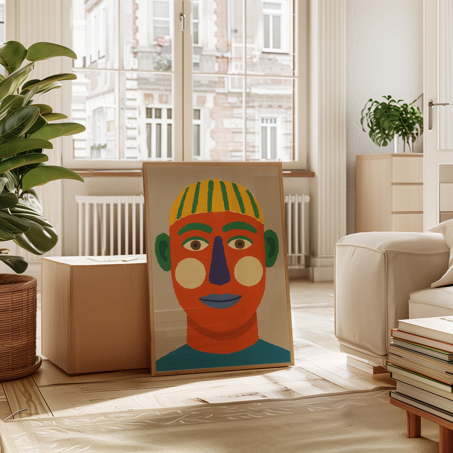 Rainbow Face with a Calm Smile