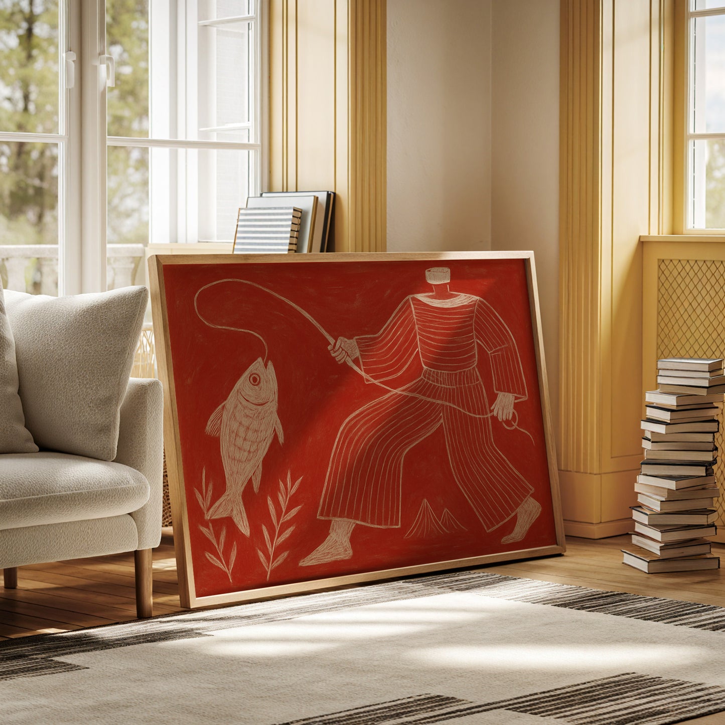 Catch of the Day in Red Chalk