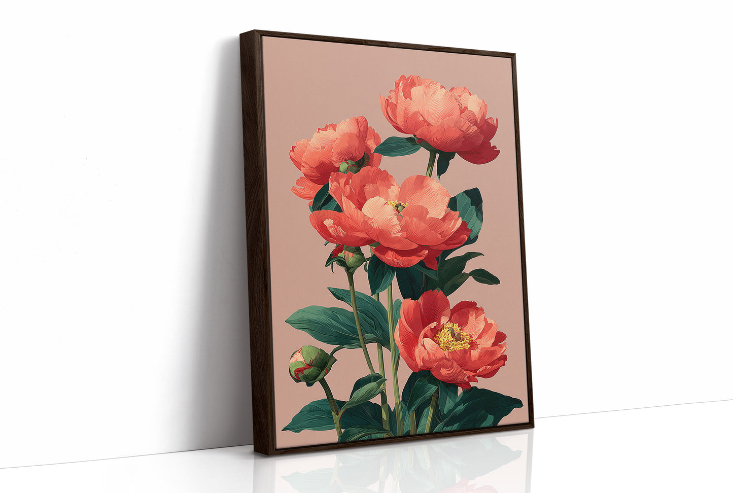 Coral Peonies in Bloom