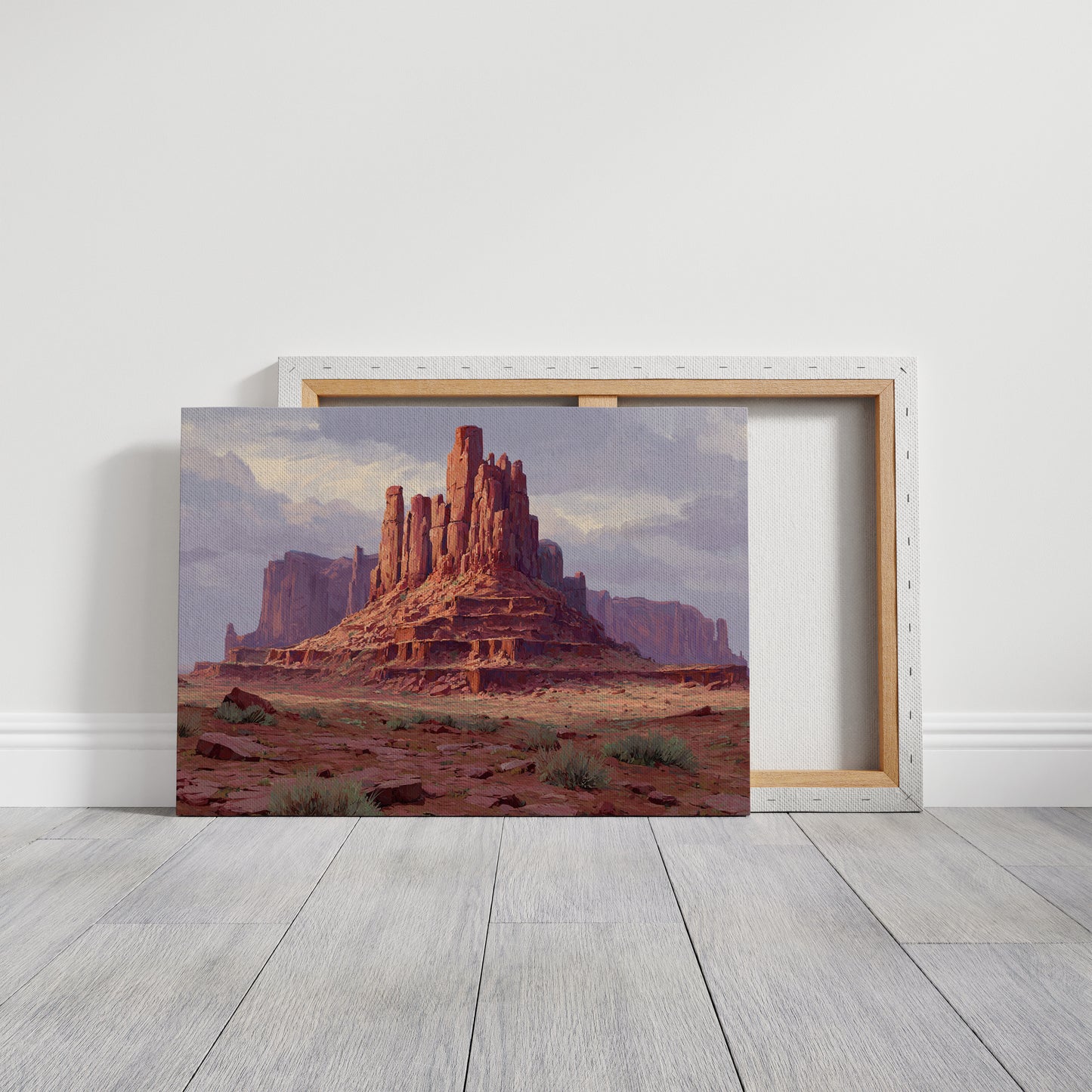 Red Towers Rise Through Purple Sky