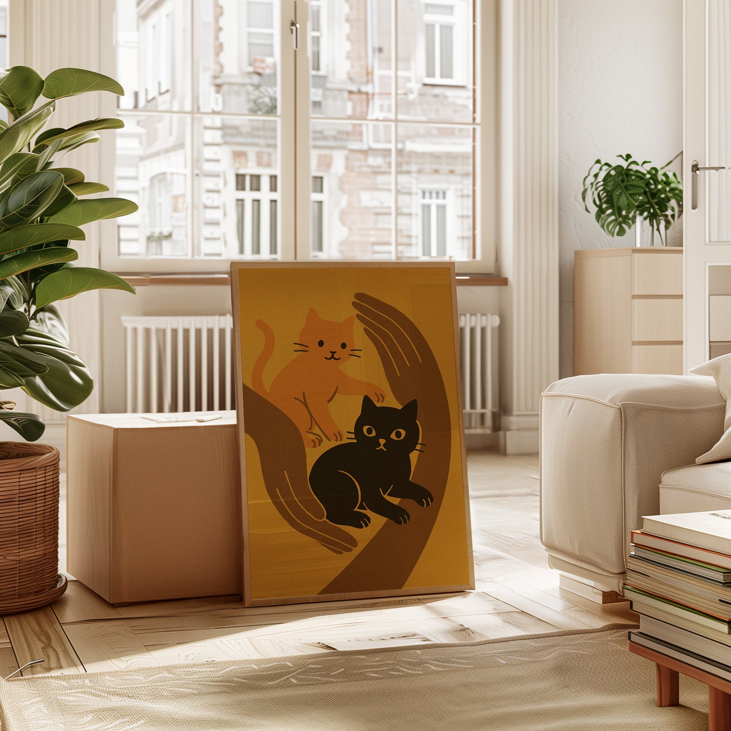 Safe Paws Warm Hearts Cat Print