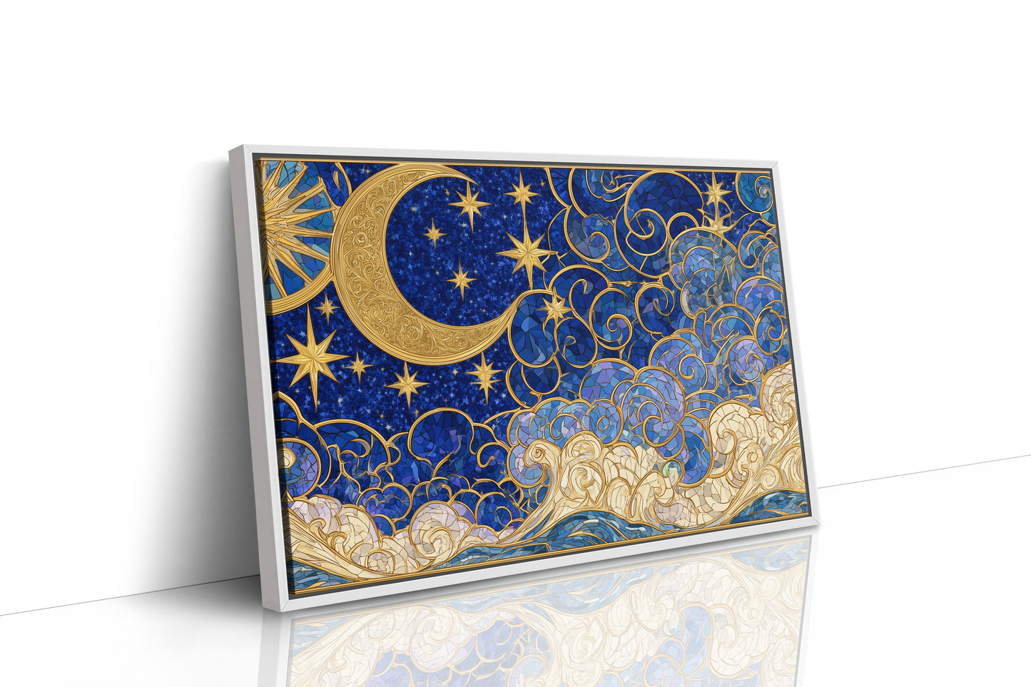 Moon and Stars, Gilded Glass