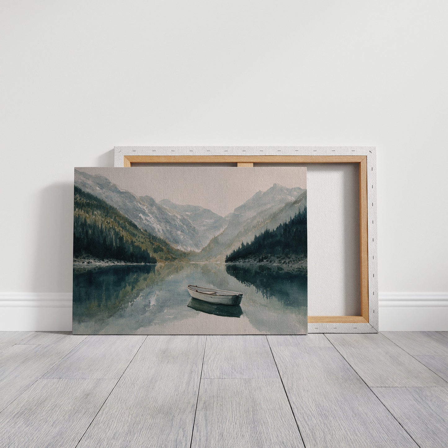 Lone Boat Mirrors Mountain Peace