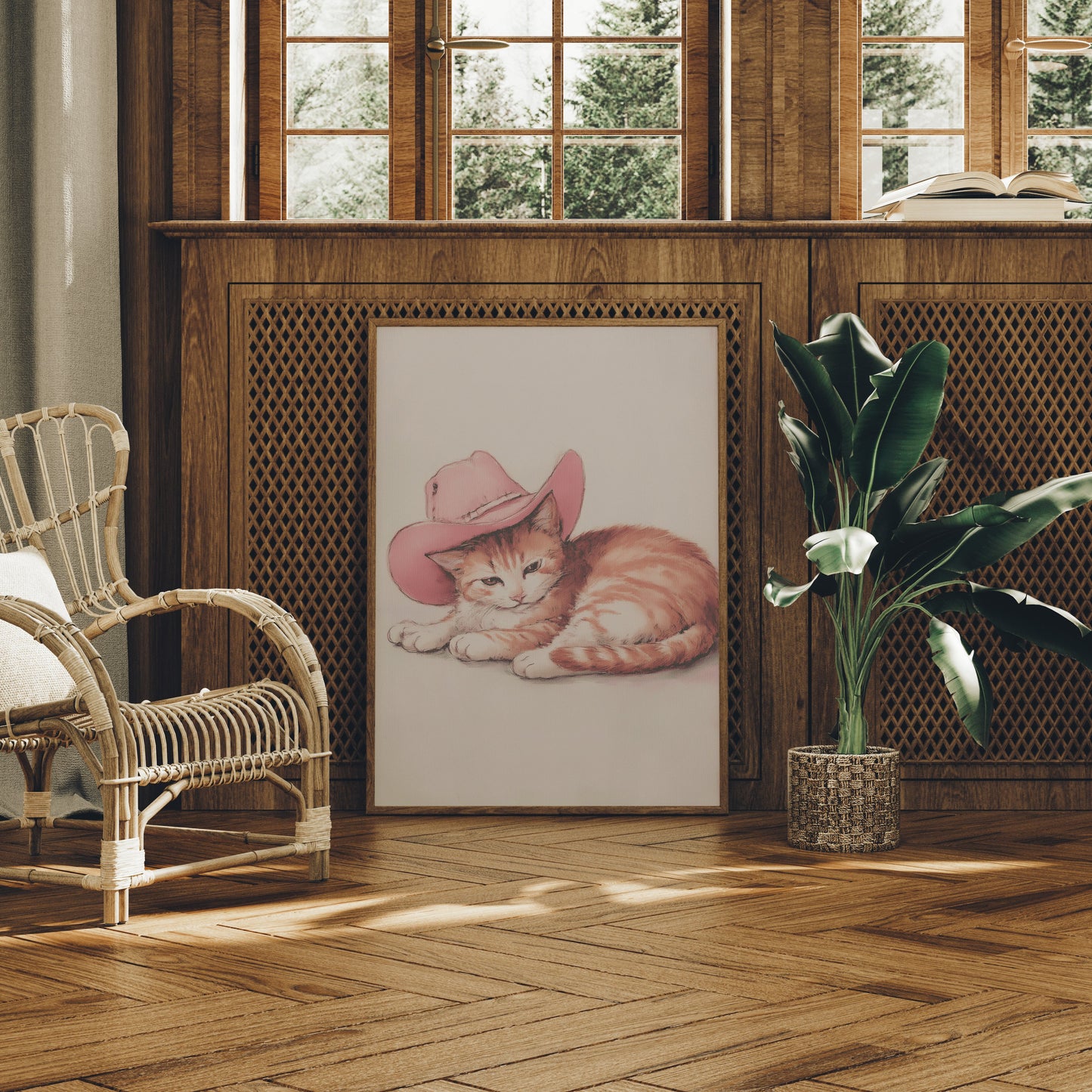 Ranch Cat Borrows Pink Cowboy Hat