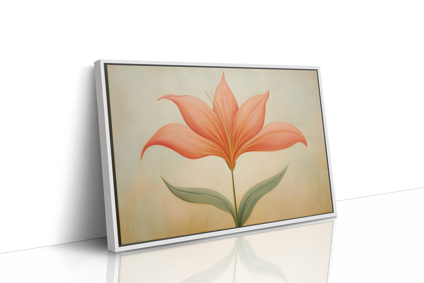 Coral Lily Basks In Golden Hour