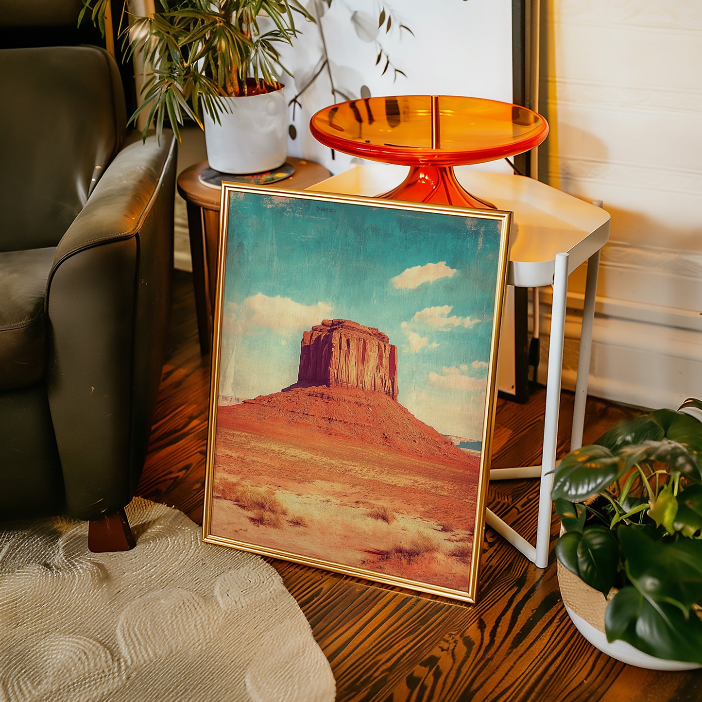 Monument Blaze: Butte Under Western Sky