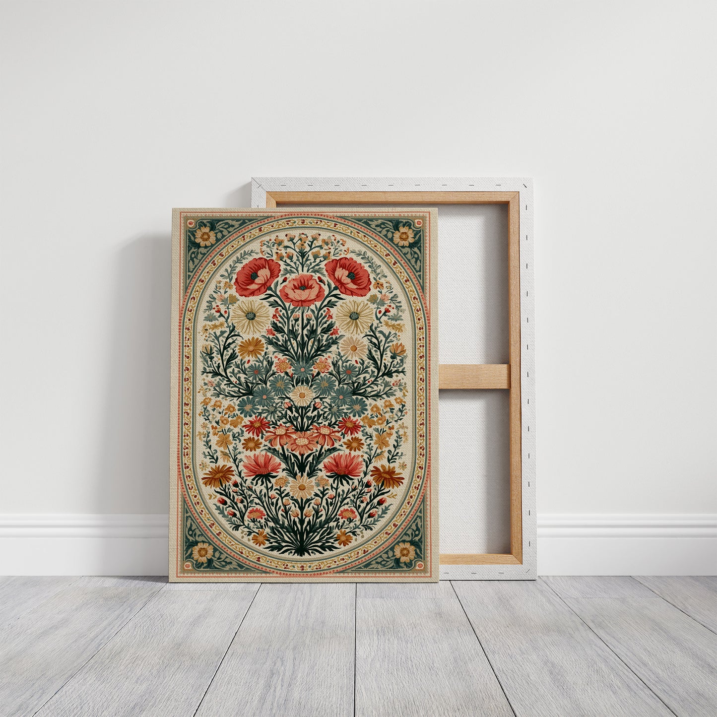 Symmetrical Bouquet Medallion Tapestry