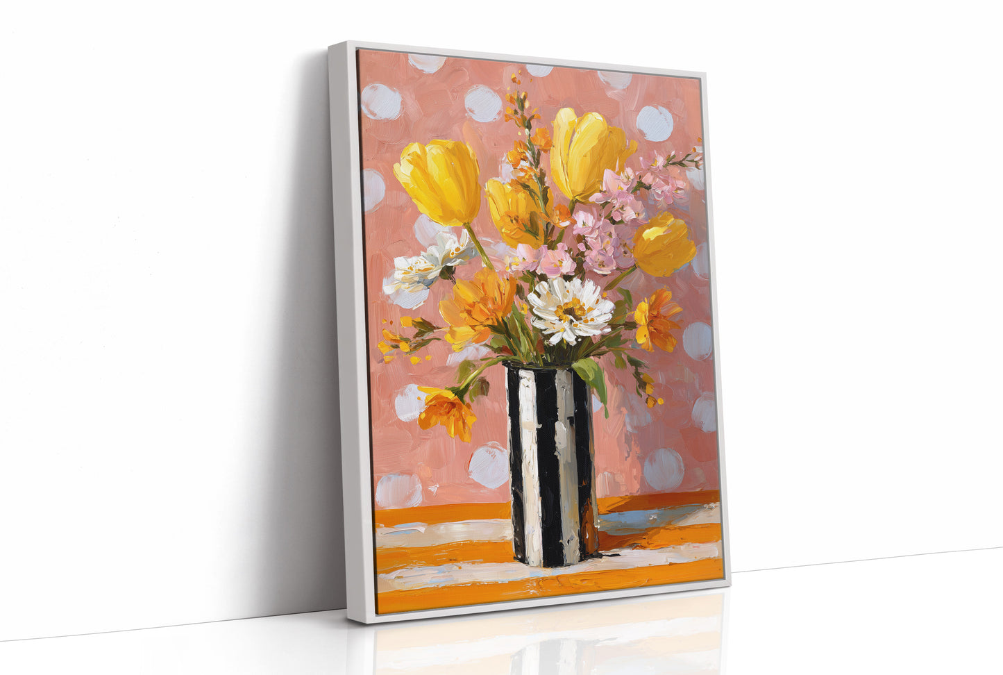 Yellow Tulips on a Polka Dot Day