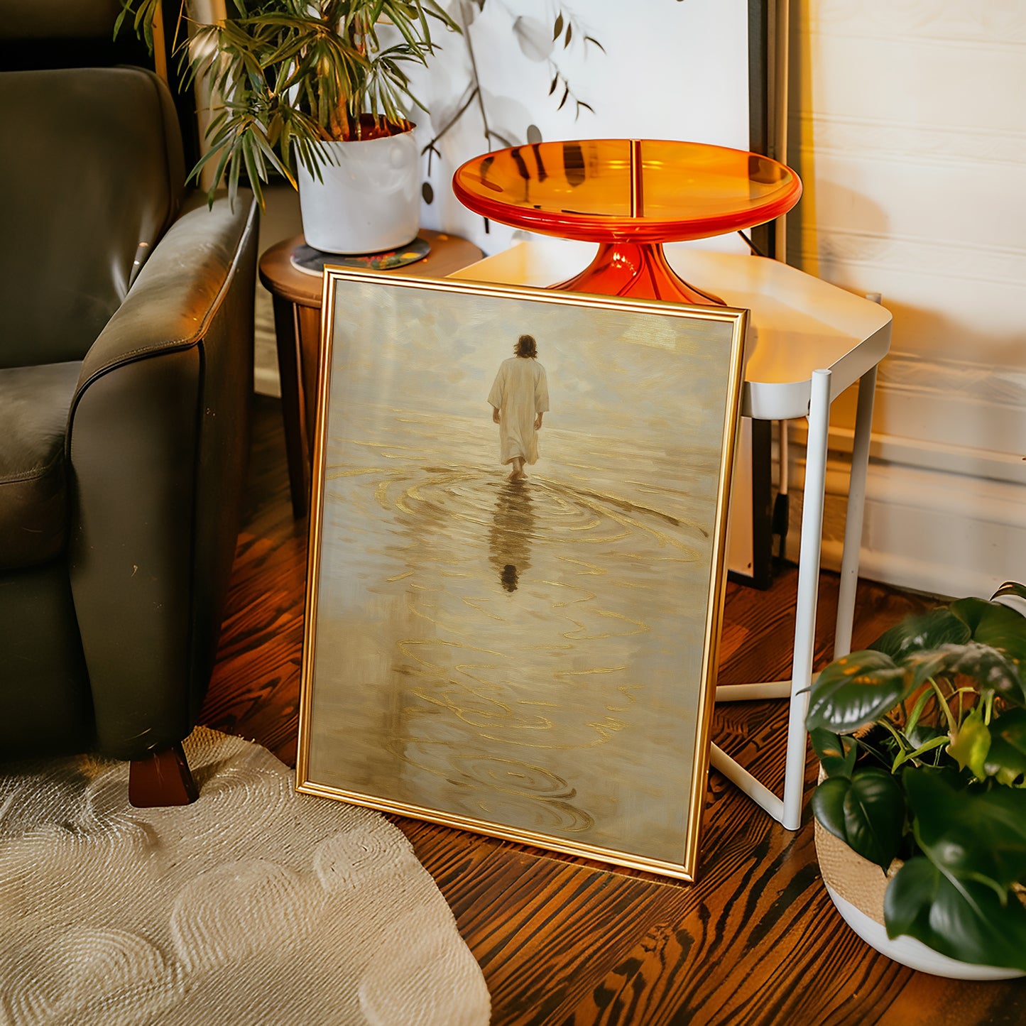 Golden Light Jesus Walking on Water