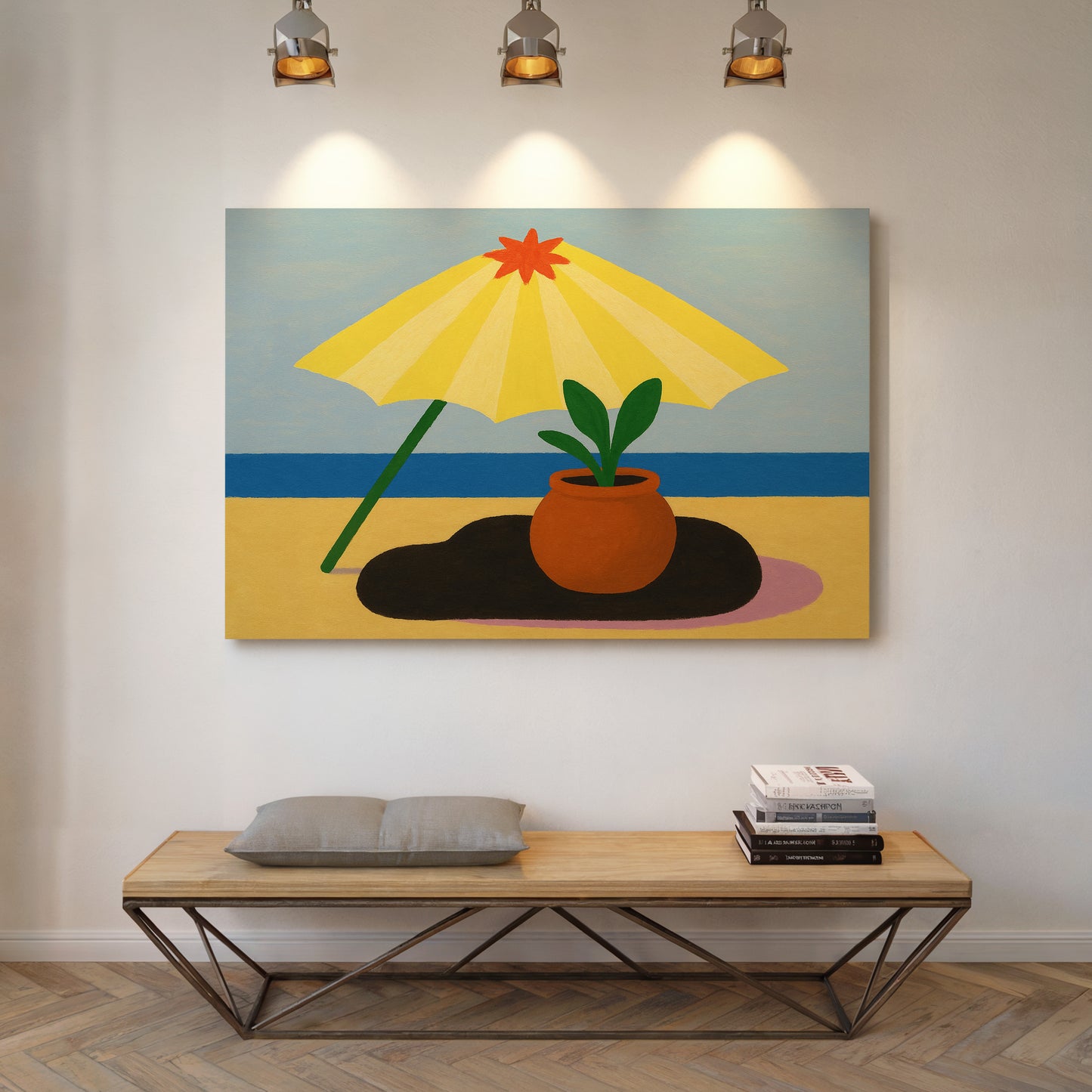 Sunshade and Terracotta by the Sea