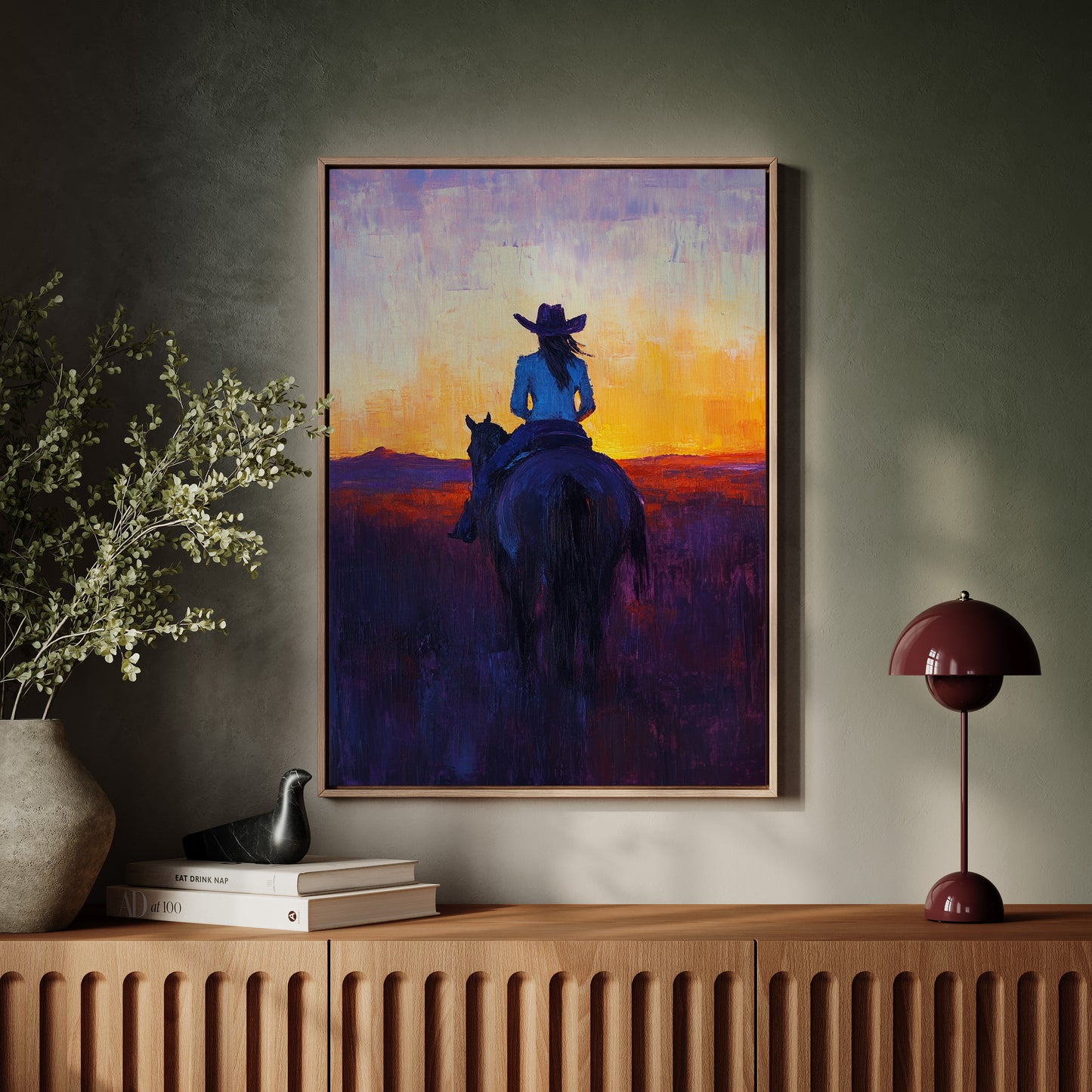 Cowgirl at Sunset Ride