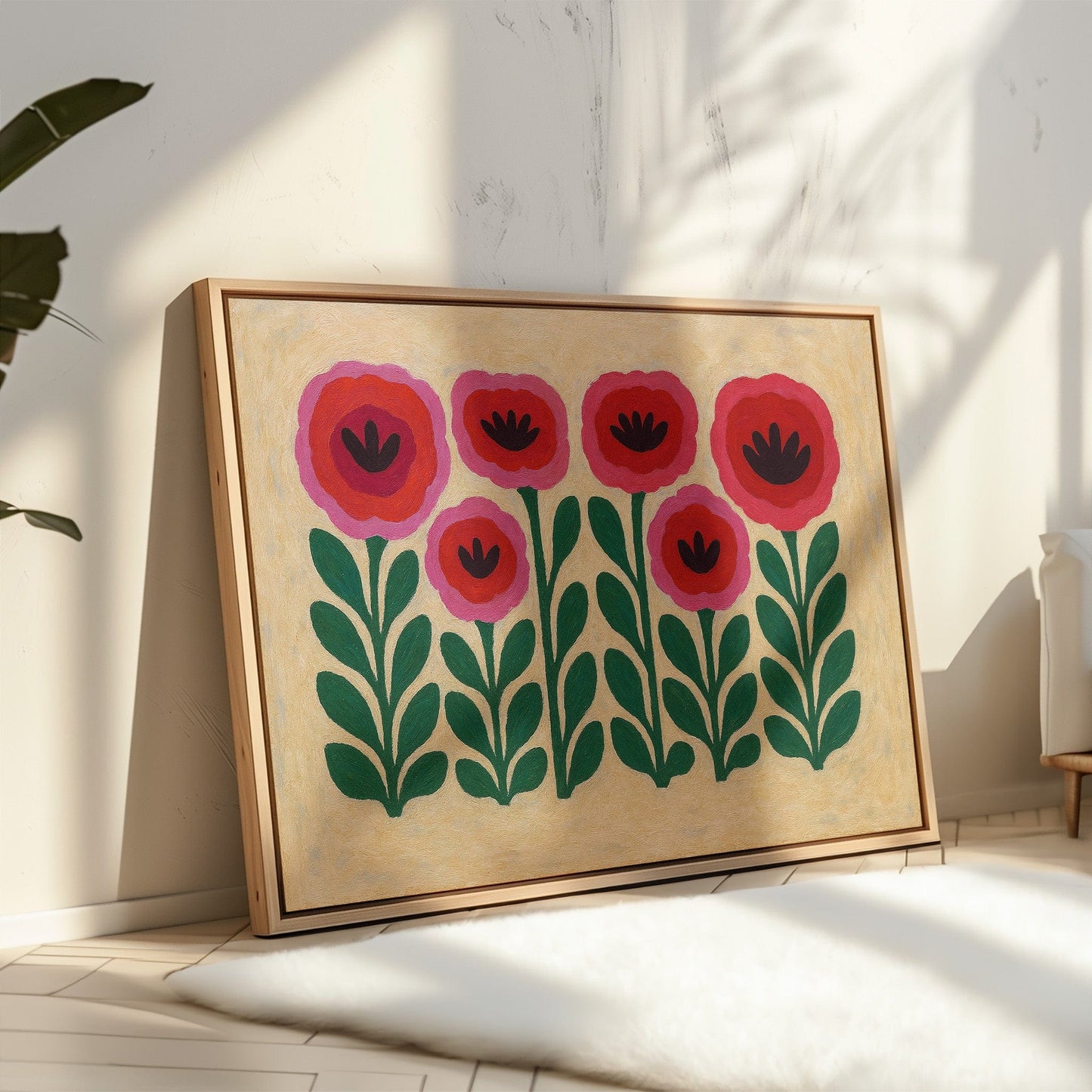 Folk Garden – Scandinavian Poppy Wall Art