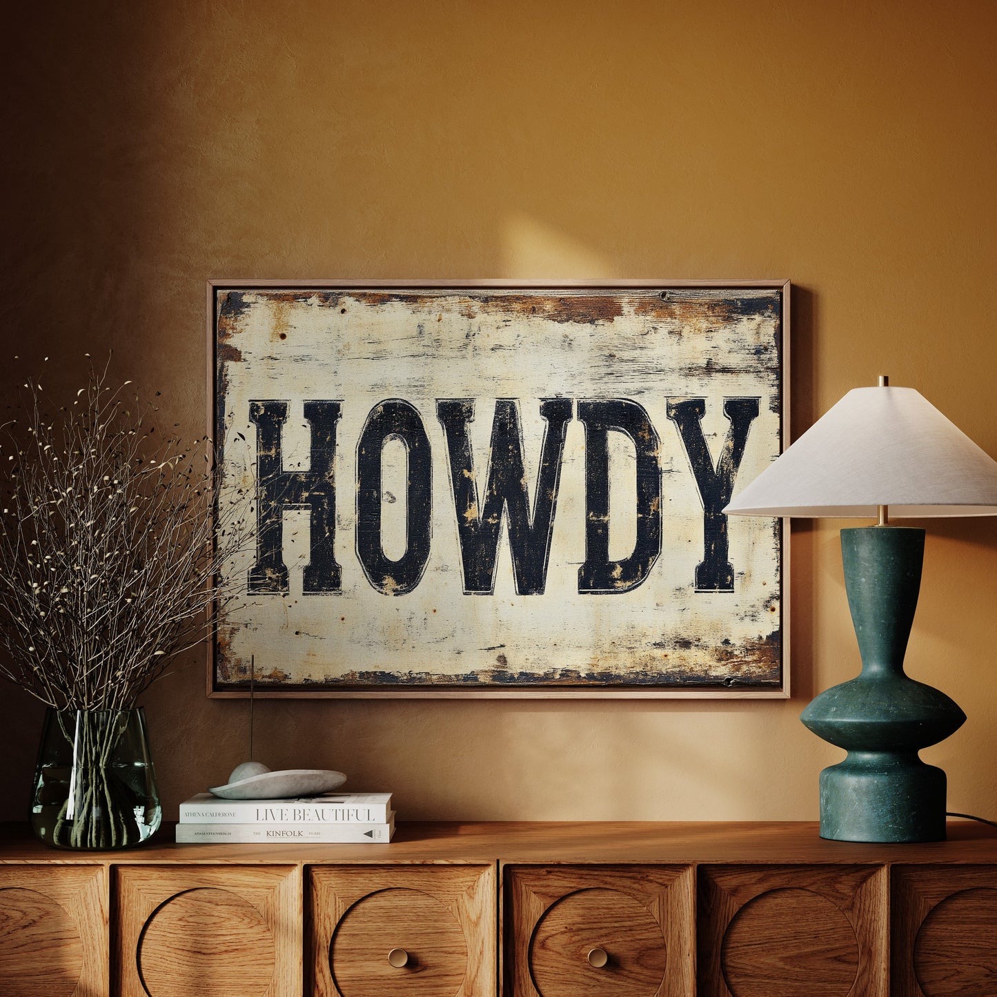 Rustic “Howdy” Western Wall Art