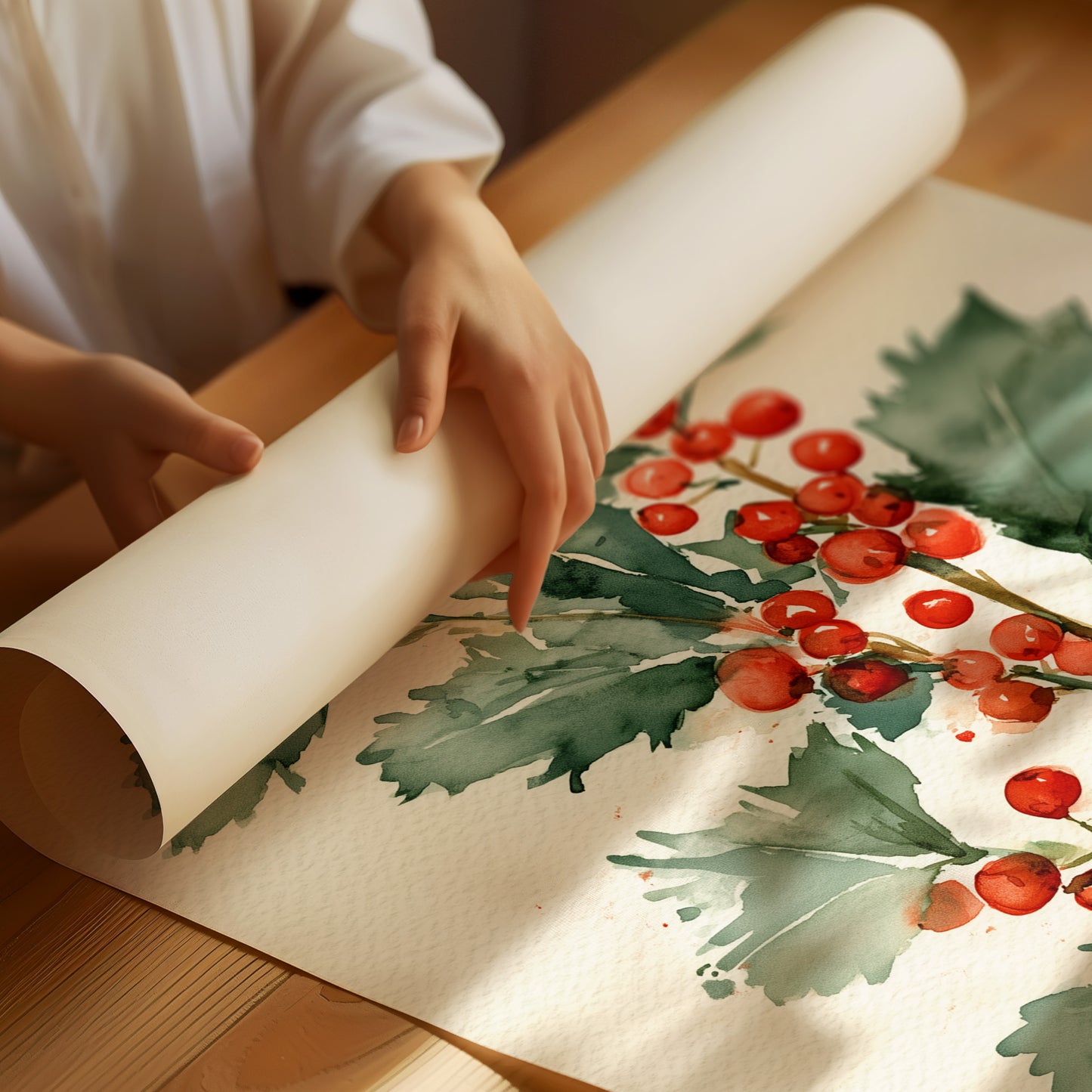 Holly Branch, Loosely Painted