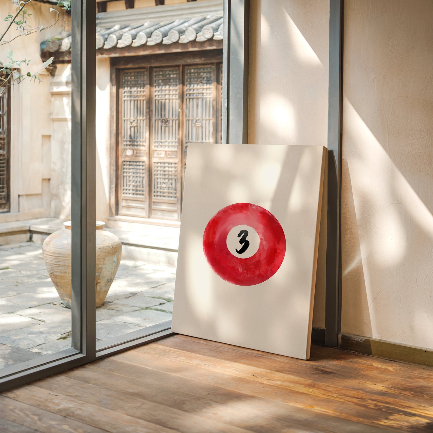 Lucky Number Three Glows Ruby