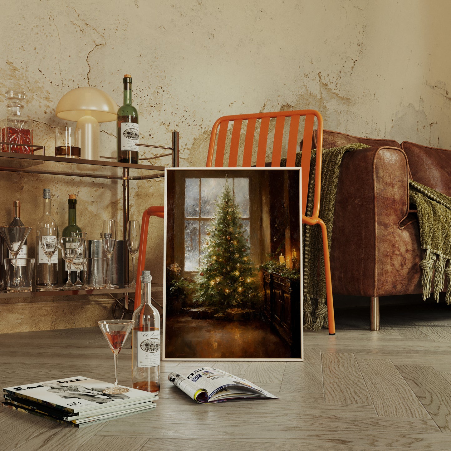 Glistening Pines and Warm Embrace