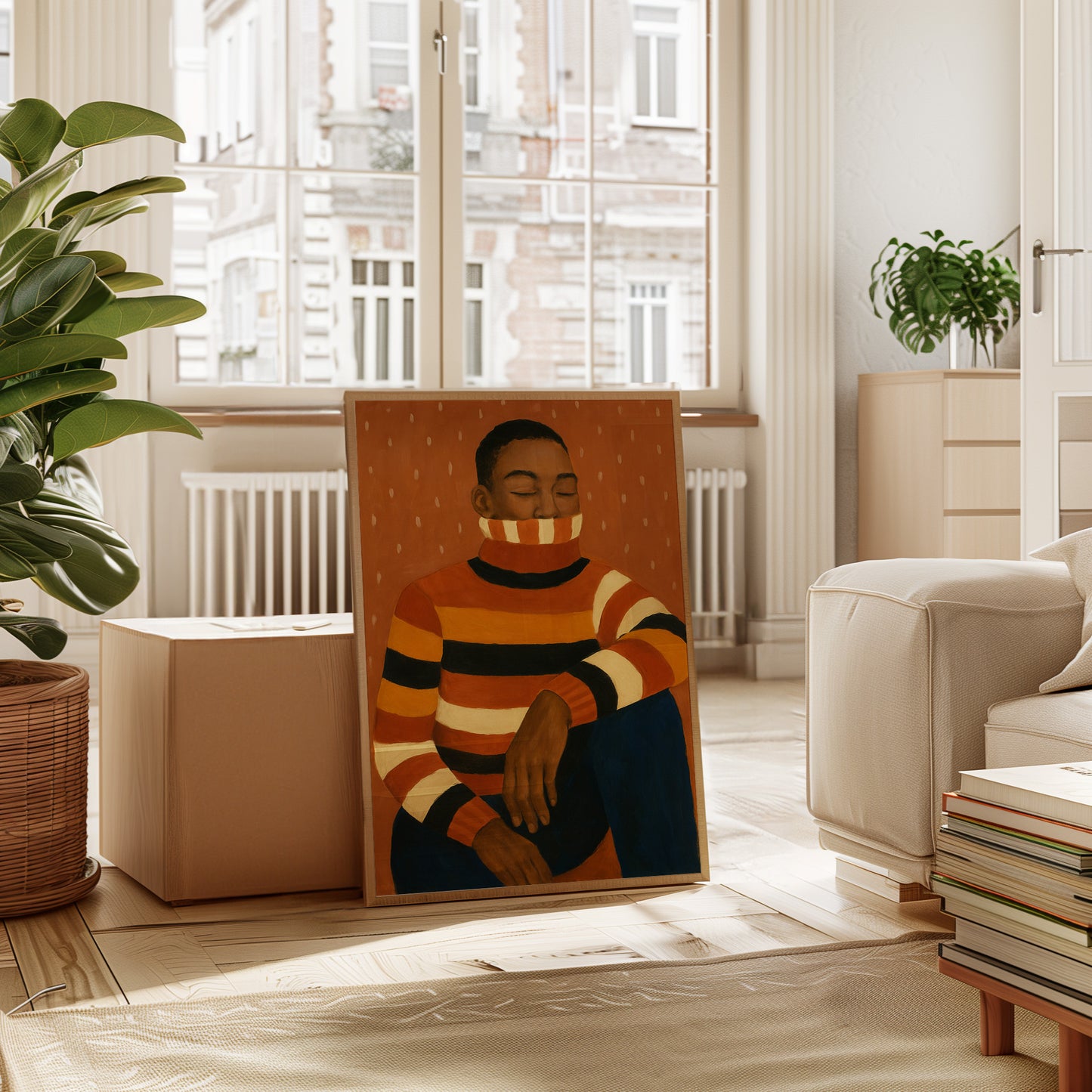 Quiet Thoughts in a Striped Sweater