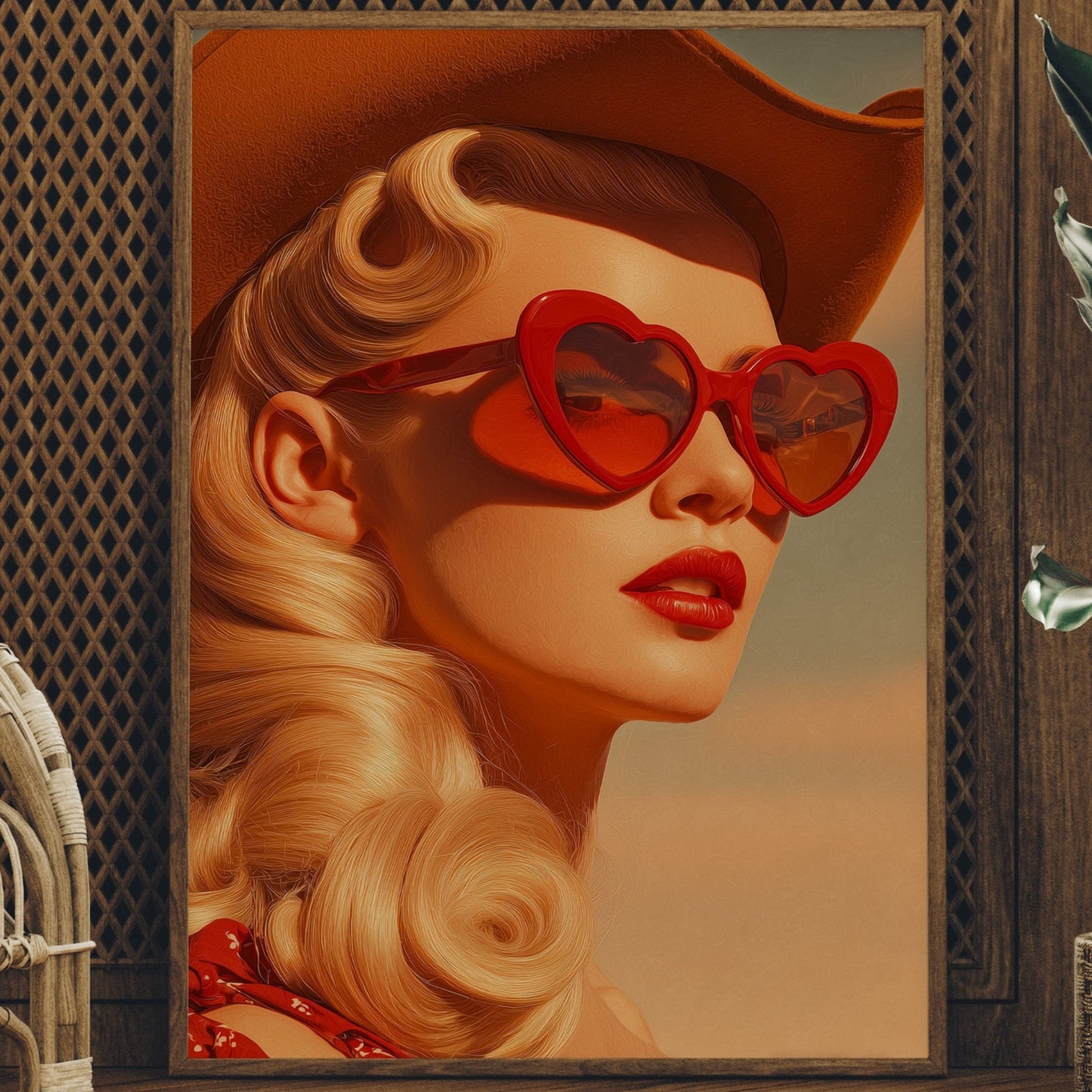 Sunset Hearts Frame Golden Hours