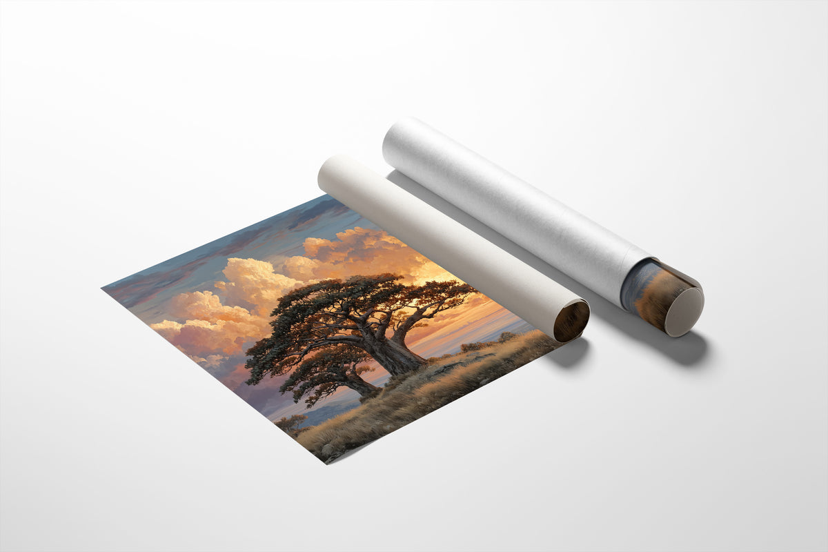 Two Baobabs, One Shared Sunset