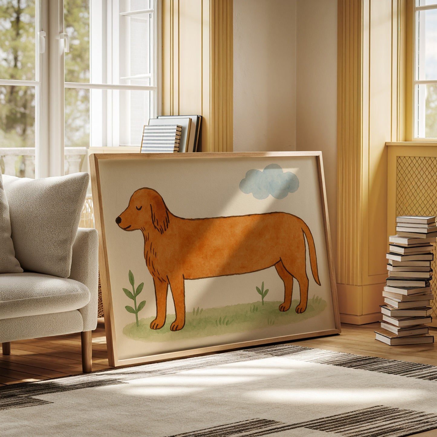 Golden Retriever Under Blue Skies