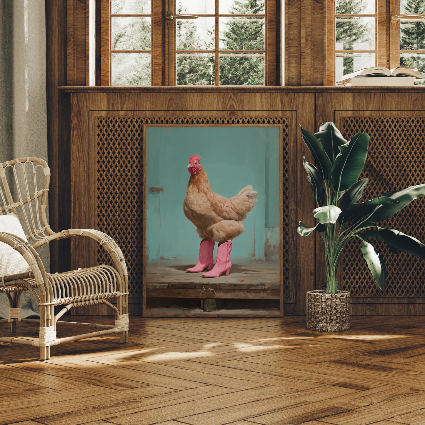 Cowgirl Chicken Struts Pink Boots